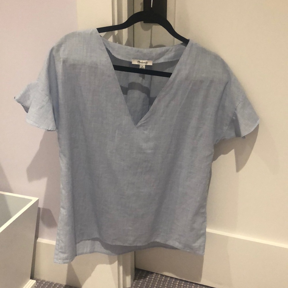 Madewell blue blouse in size M